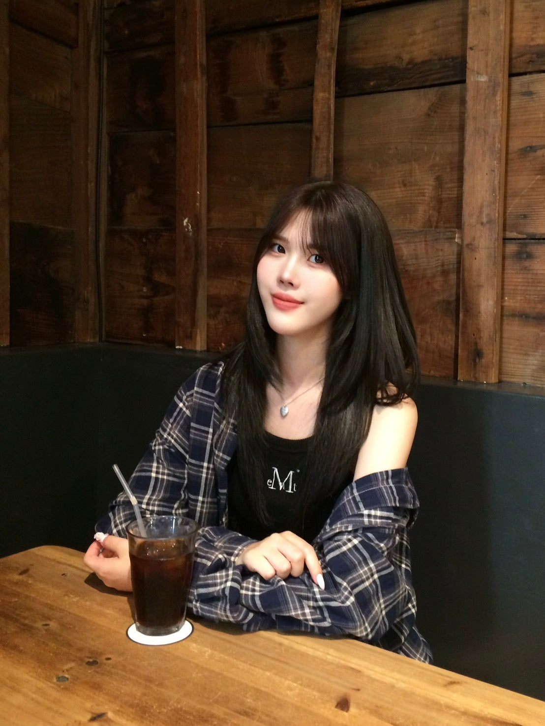 オンブレチェック・オーバーサイズシャツ BC002