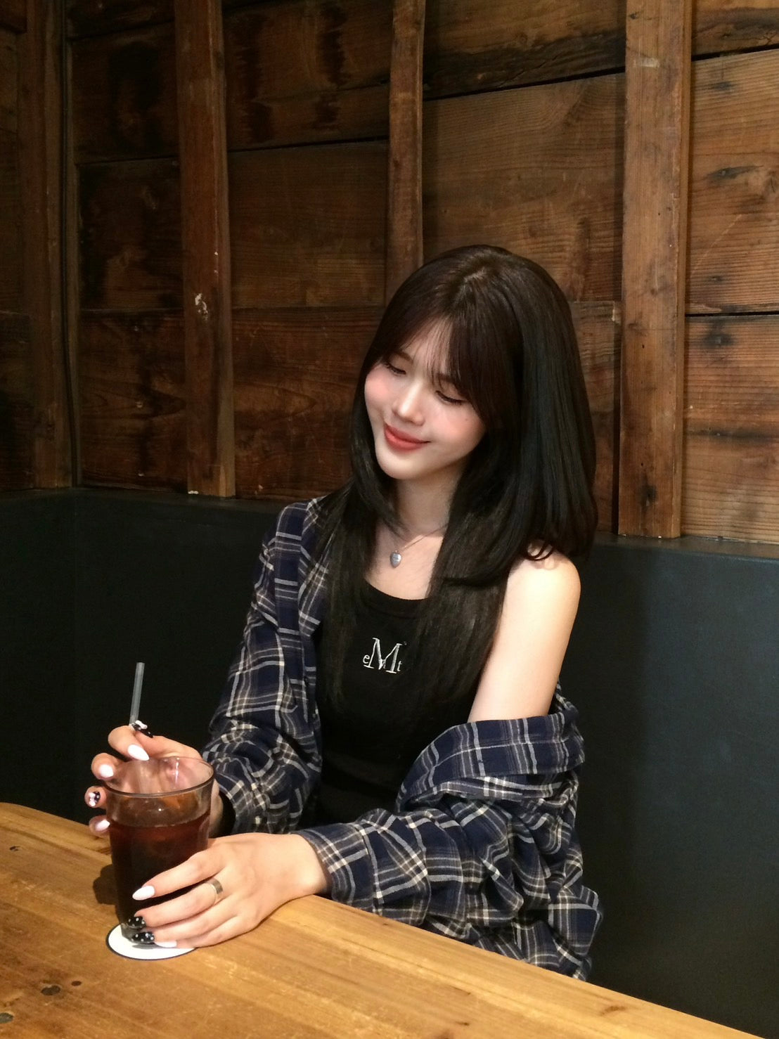 オンブレチェック・オーバーサイズシャツ BC002