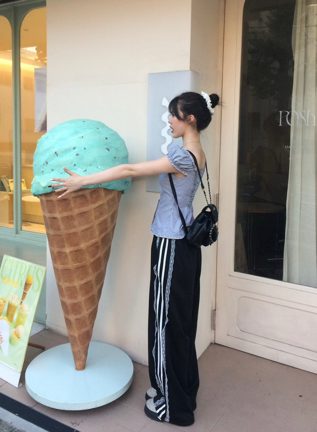 サイドレースライン・ワイドフィットトラックパンツ BC001