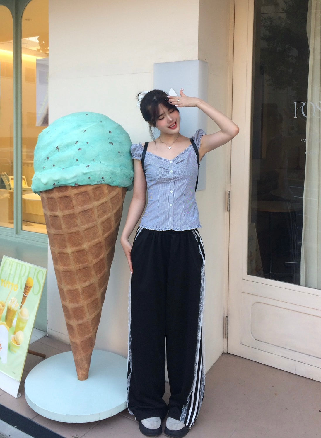 サイドレースライン・ワイドフィットトラックパンツ BC001