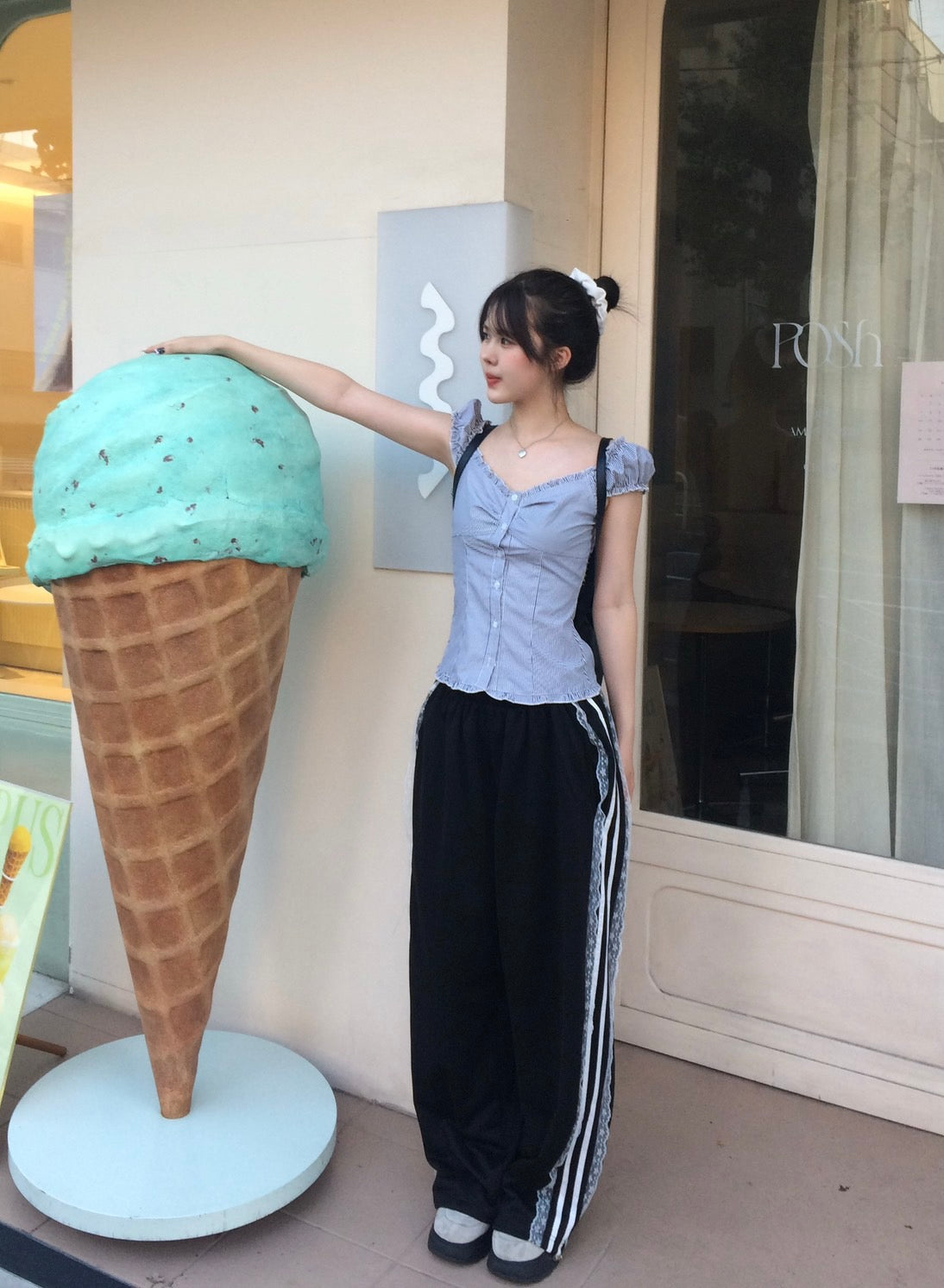 サイドレースライン・ワイドフィットトラックパンツ BC001