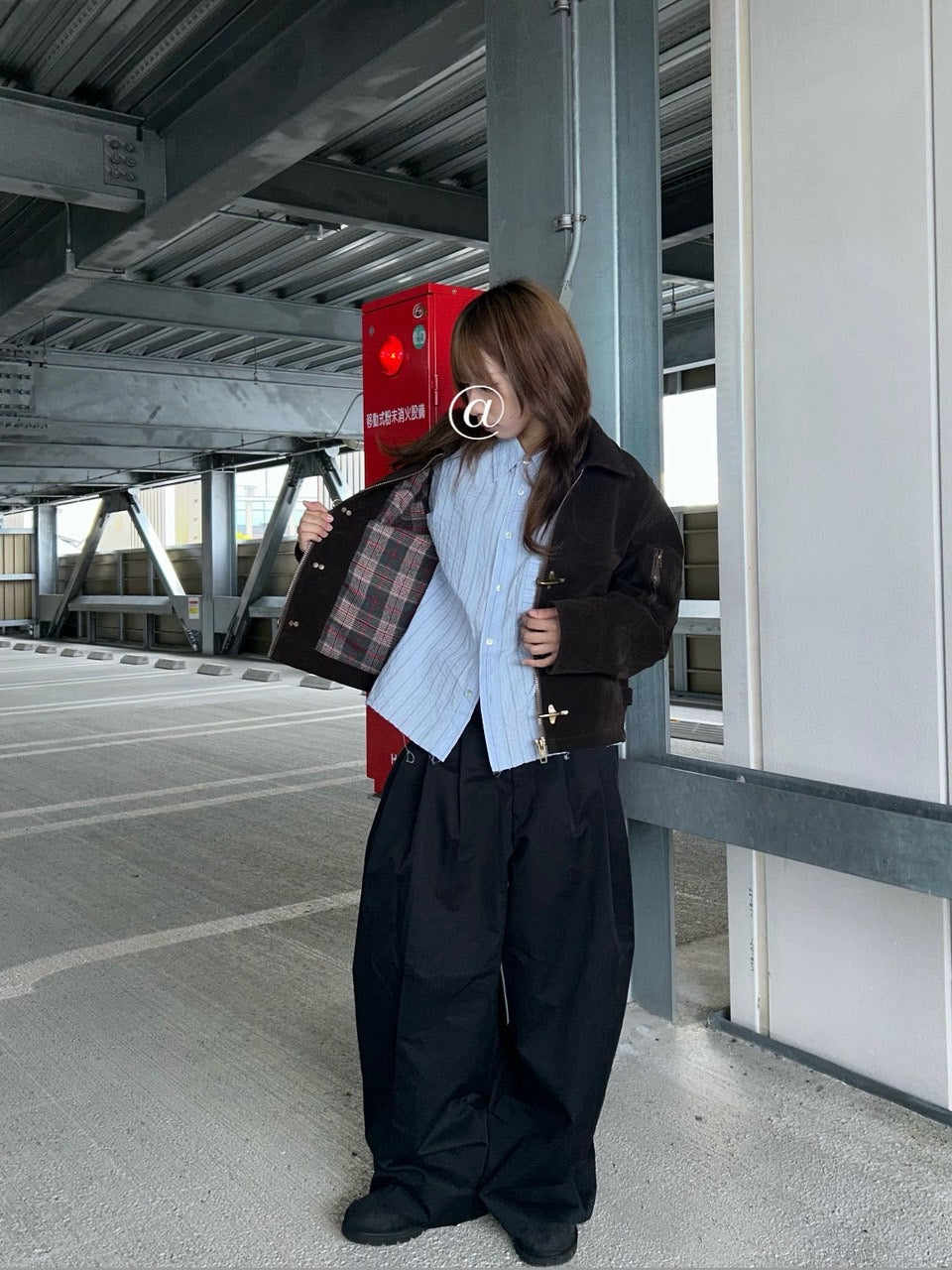 裏地チェックファイヤーマン スエードライクジャケット LLS003