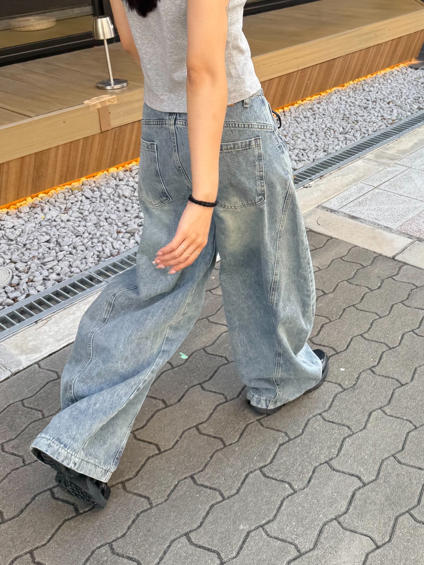 3Dカーブ・アイスウォッシュワイドデニム TM-004