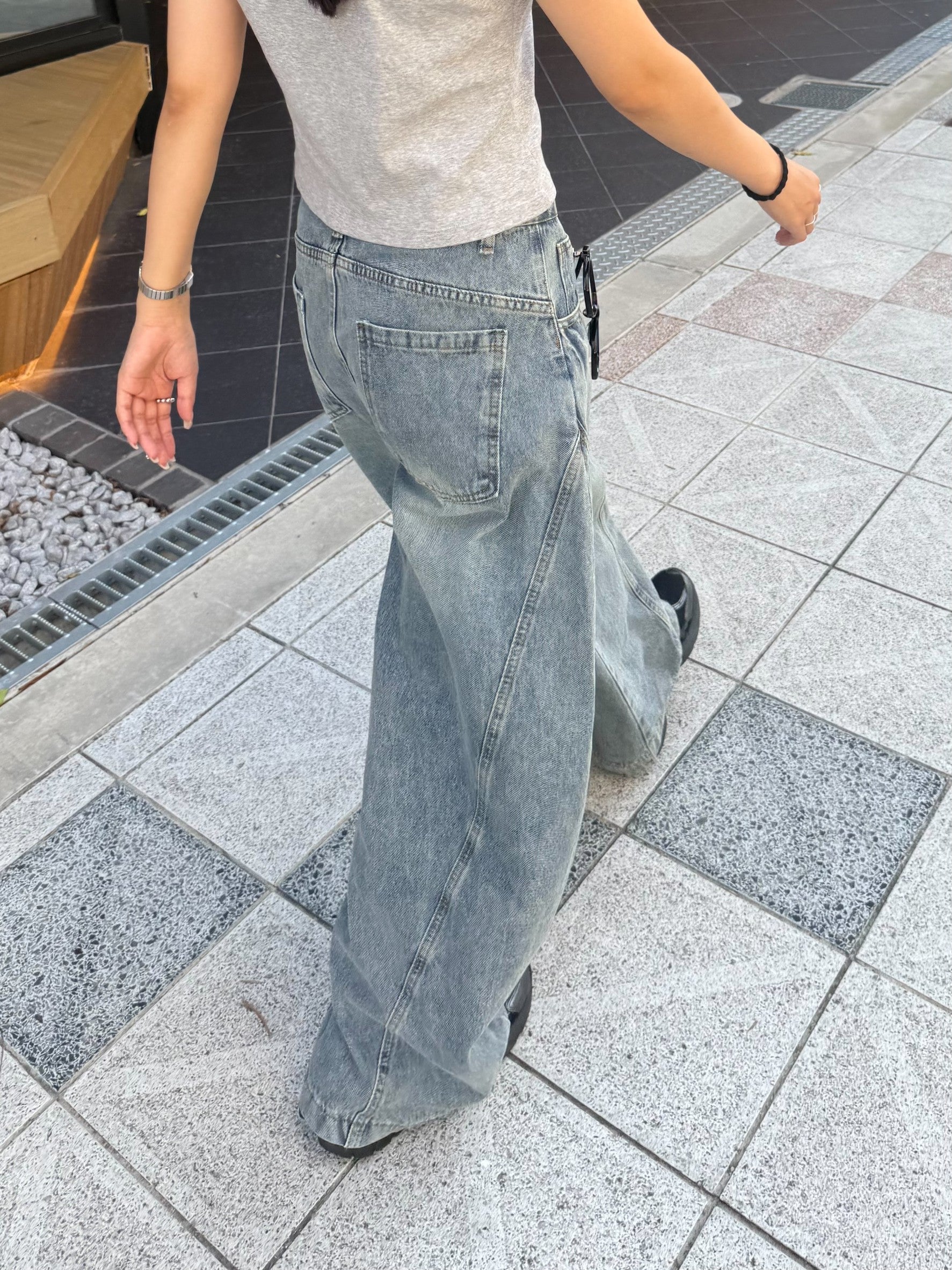 3Dカーブ・アイスウォッシュワイドデニム TM-004