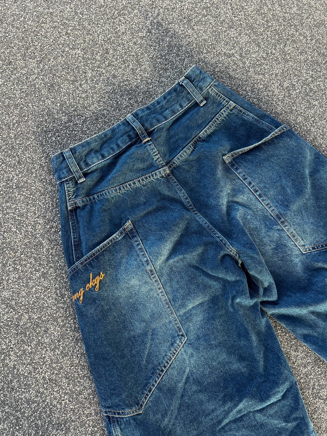 3Dカーブ・パネル切替ワイドデニム MI-08