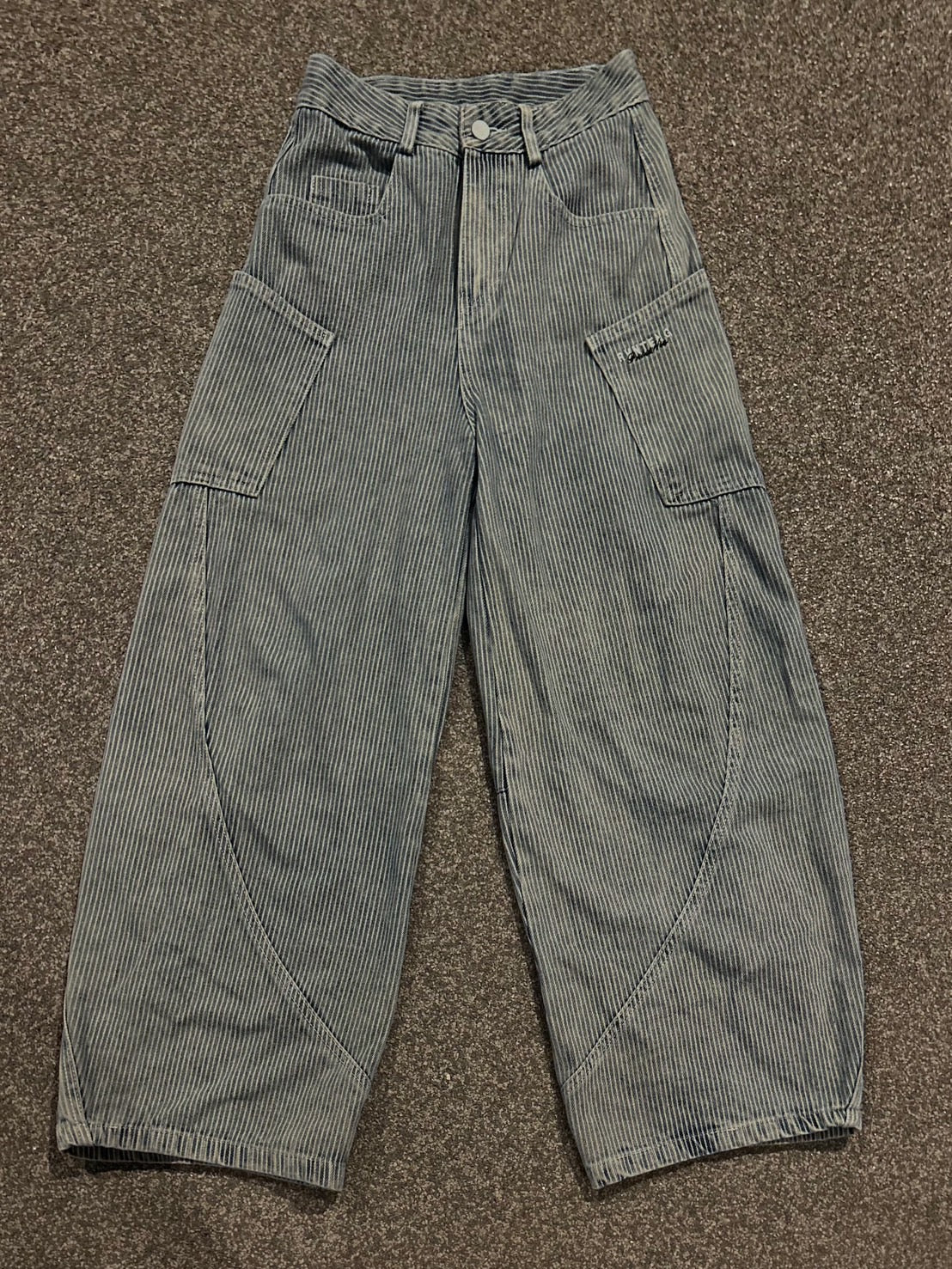 ハイウエストストライプワイドデニム MI-02