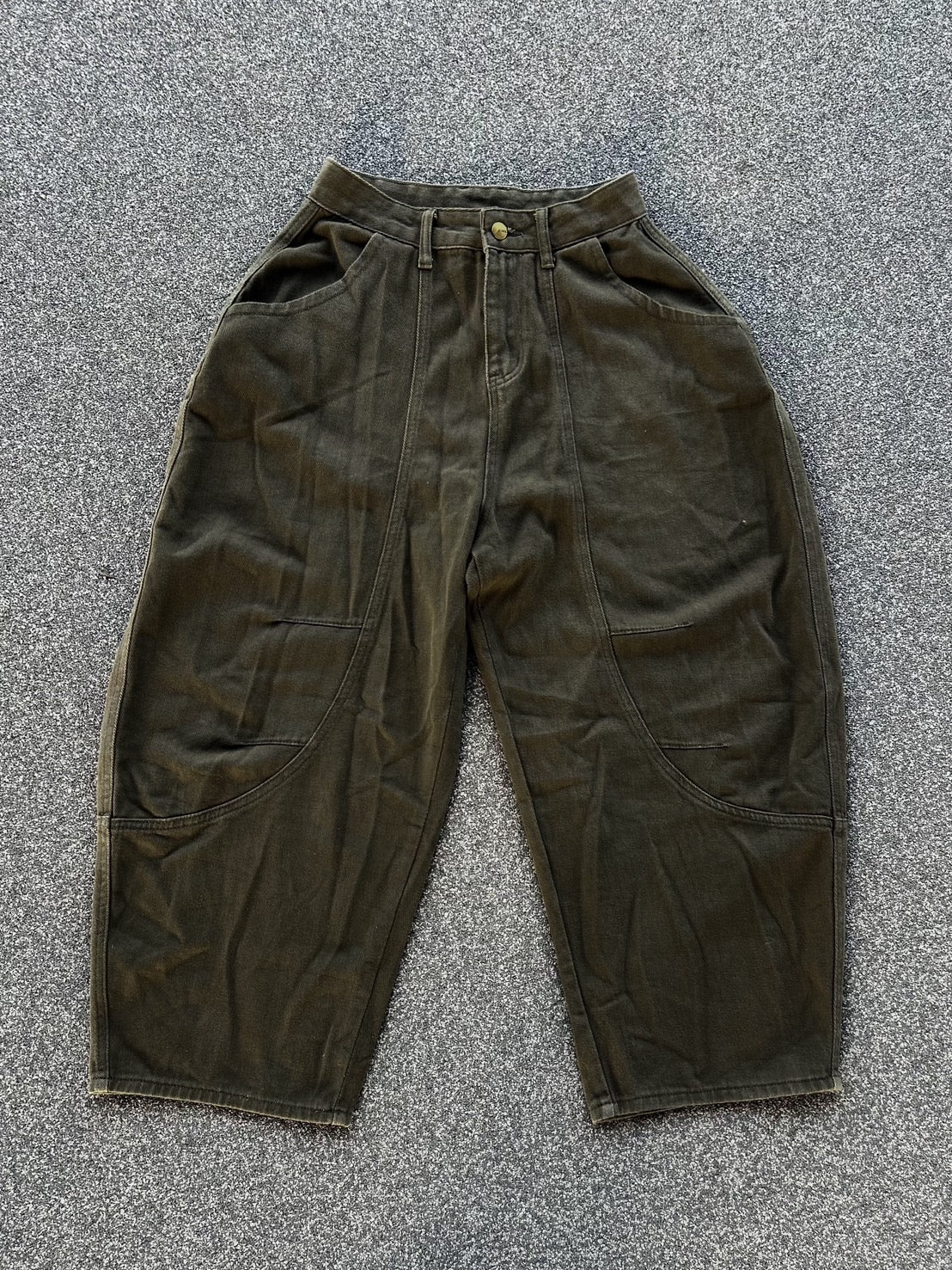 オリーブグリーン・ワイドカーブベイカーパンツ MI-11