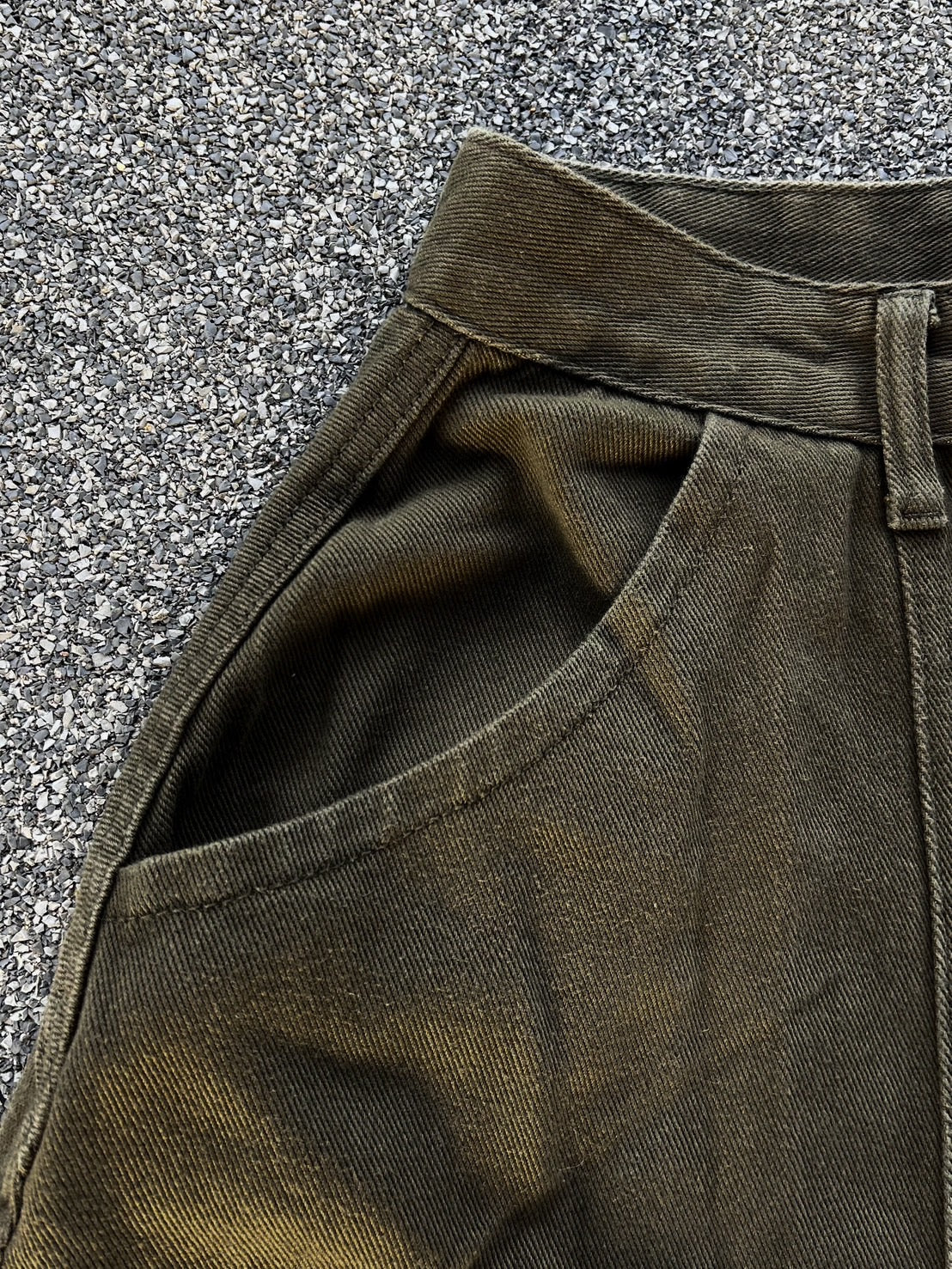 オリーブグリーン・ワイドカーブベイカーパンツ MI-11