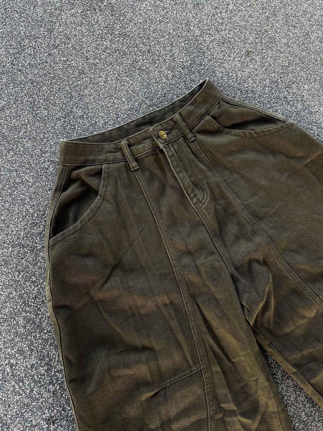 オリーブグリーン・ワイドカーブベイカーパンツ MI-11