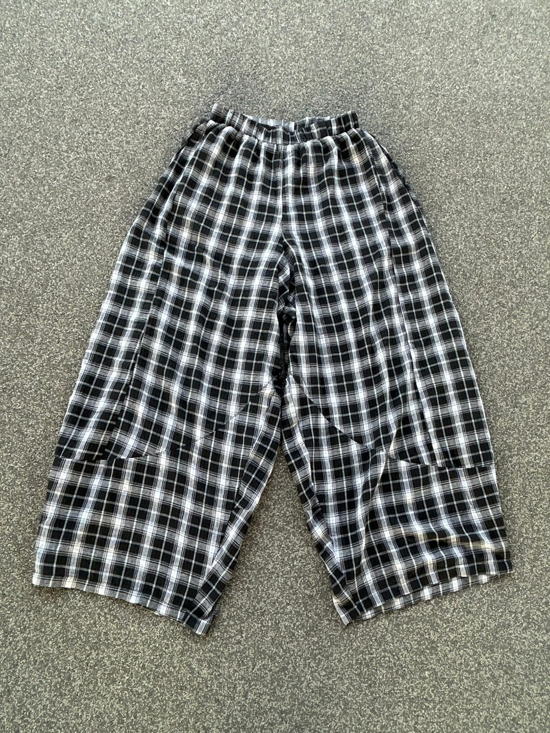 リラックスワイドチェックイージーパンツ MI-14