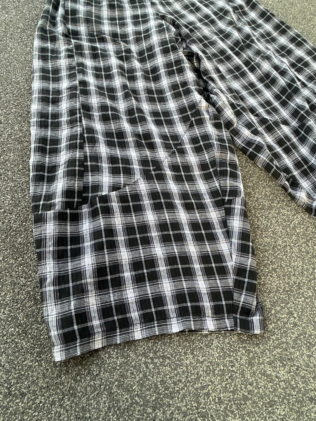 リラックスワイドチェックイージーパンツ MI-14