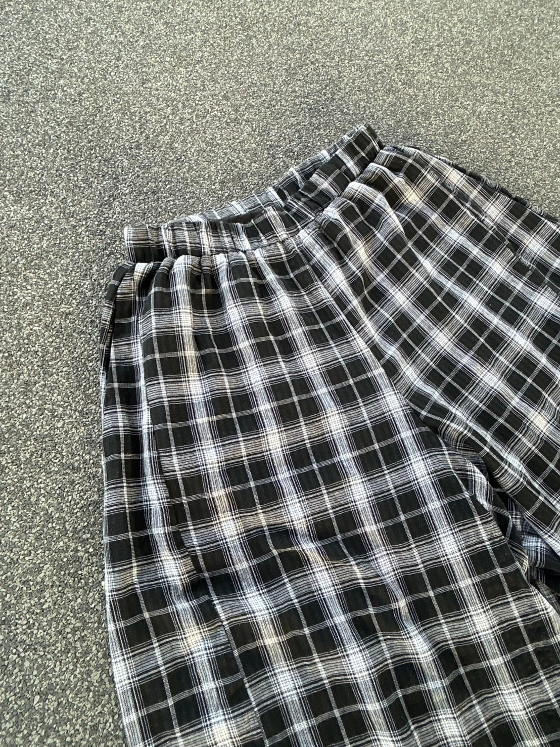 リラックスワイドチェックイージーパンツ MI-14