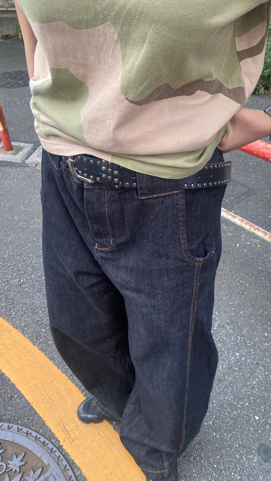 パネルドワイド・リジッドライクブラックデニム WG003