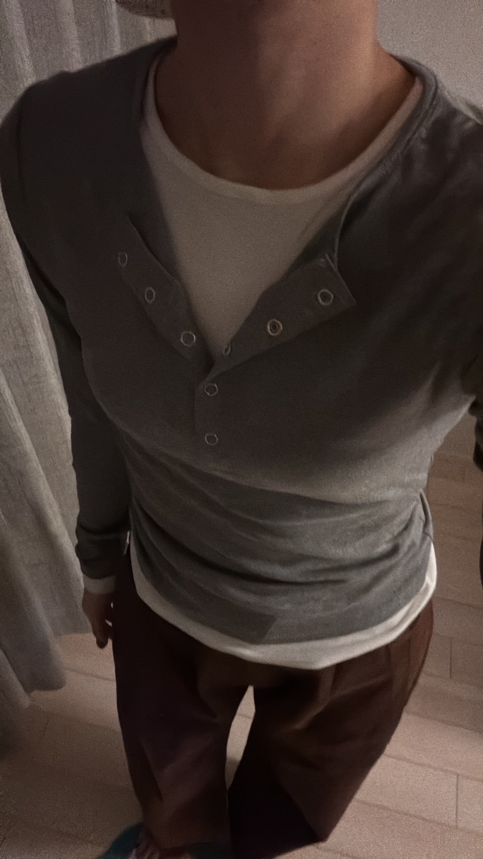 レイヤード・ヘンリーネックカットソー RIM002