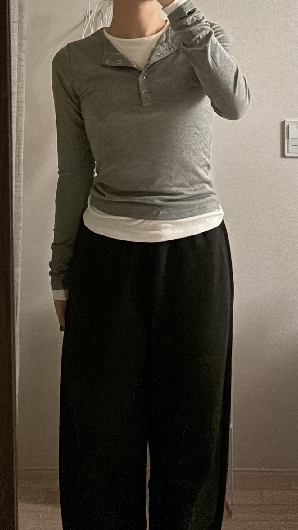 レイヤード・ヘンリーネックカットソー RIM002