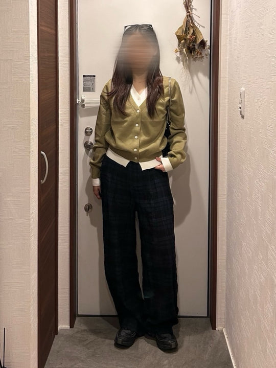 リヴェール配色Vネックレイヤードカーディガン OT-016