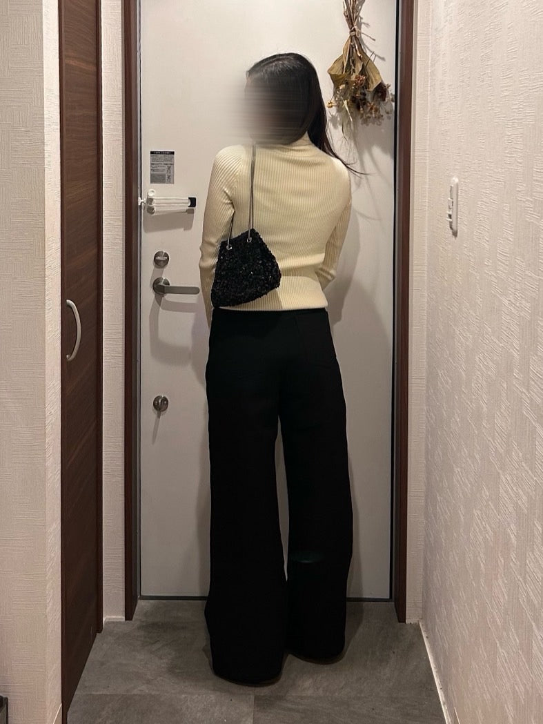 ブランシュ半ハイネックリブニットセーター OT-017