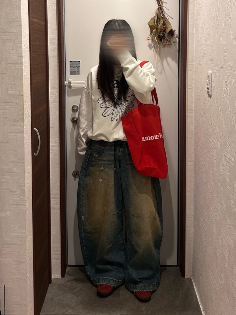 ヴィンテージ風ルーズシルエットデニムパンツ OT-021