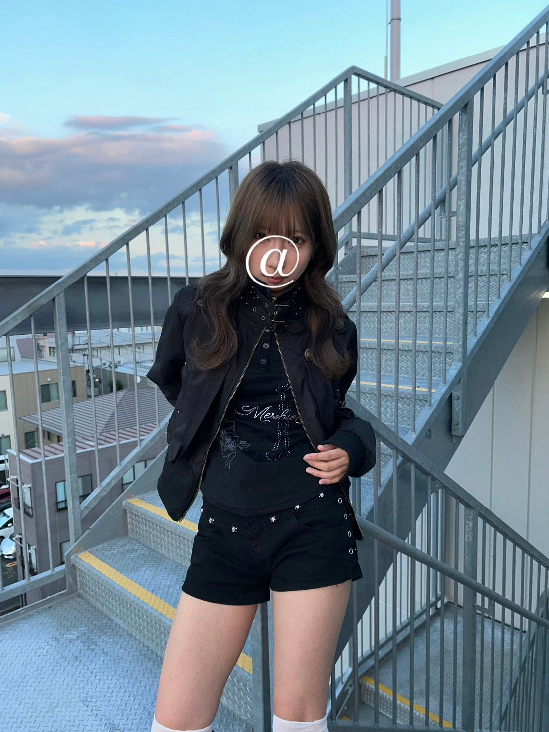 ショート丈ライダースジャケット LLS004