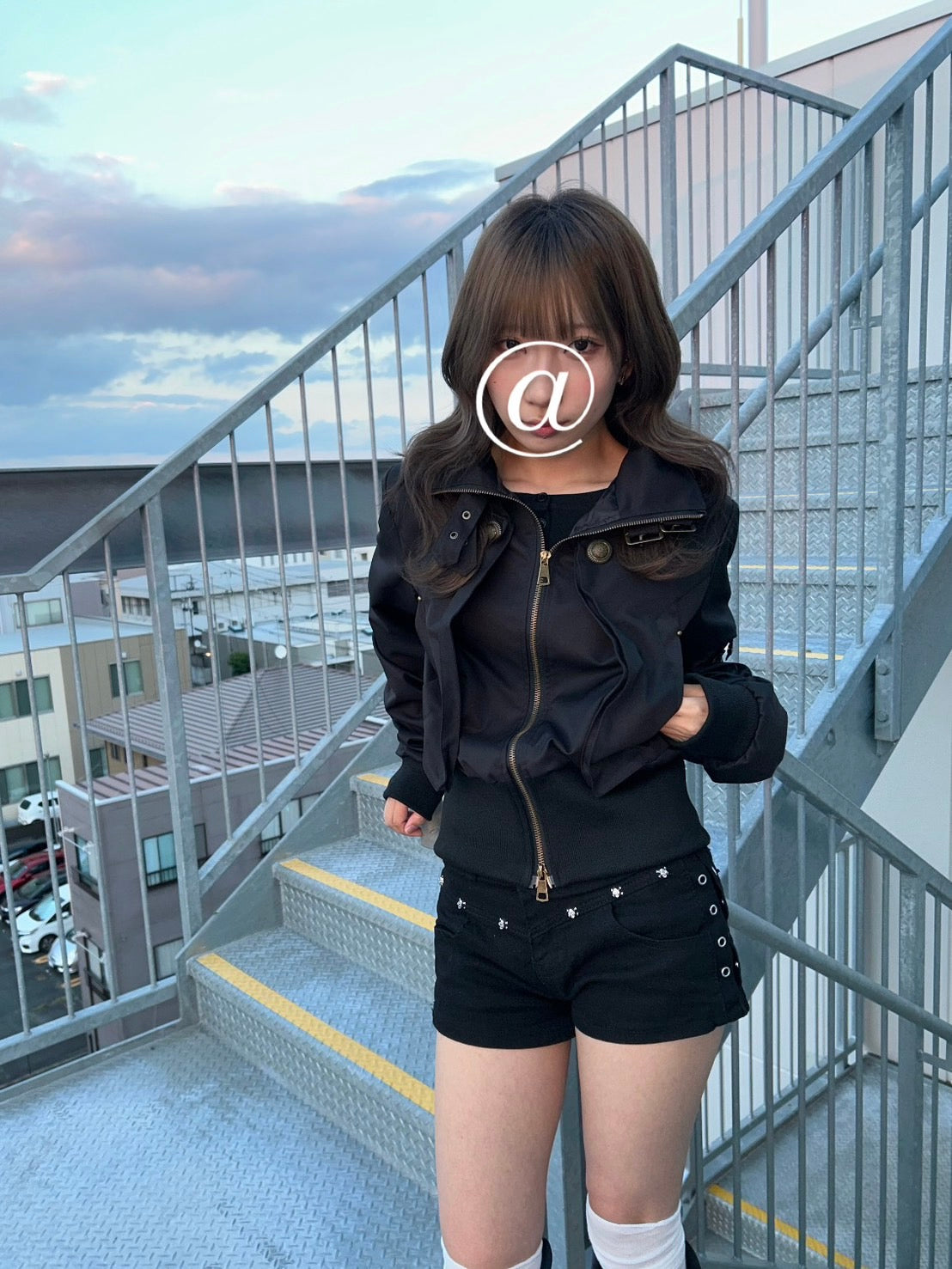 ショート丈ライダースジャケット LLS004