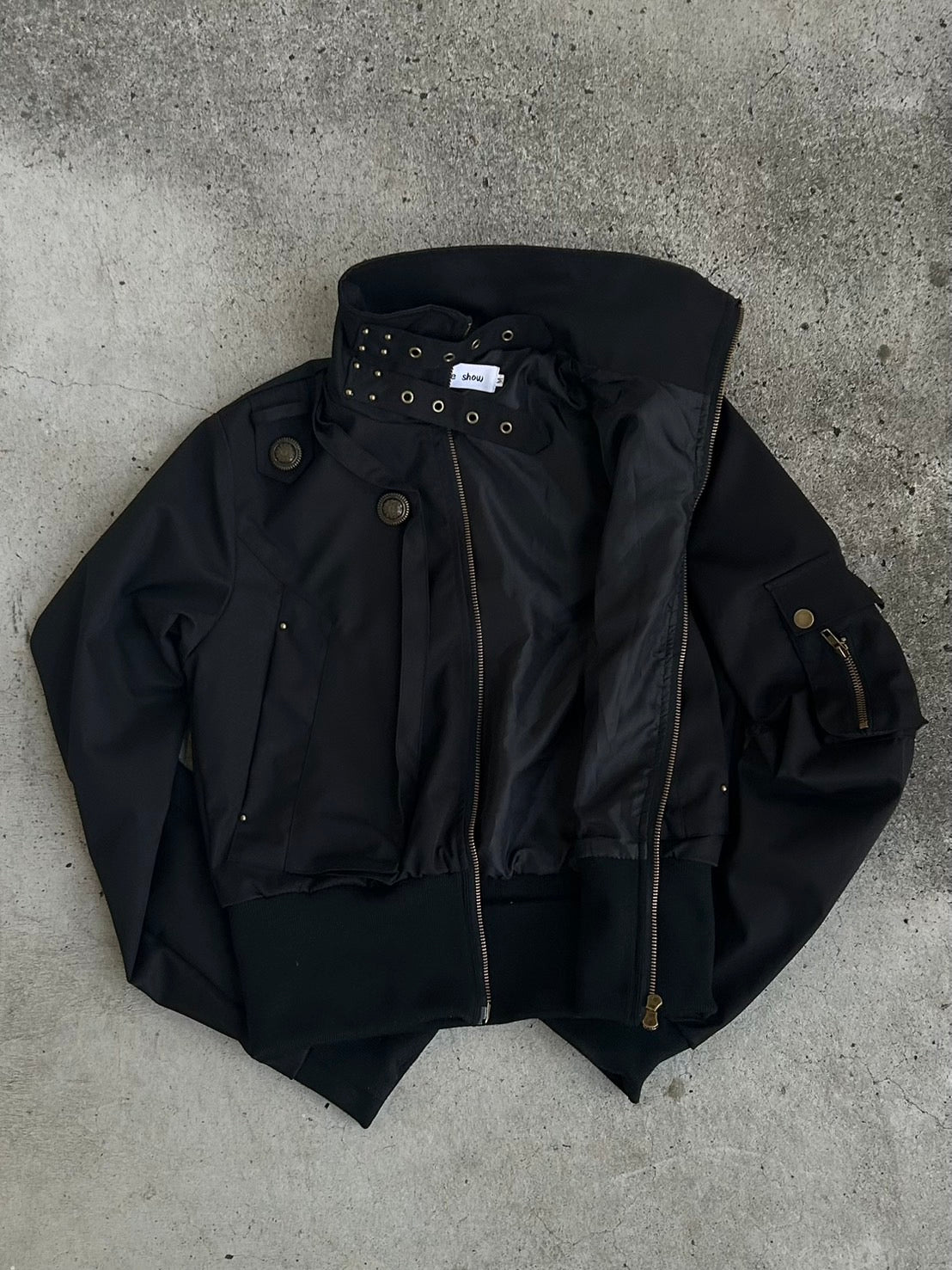 ショート丈ライダースジャケット LLS004