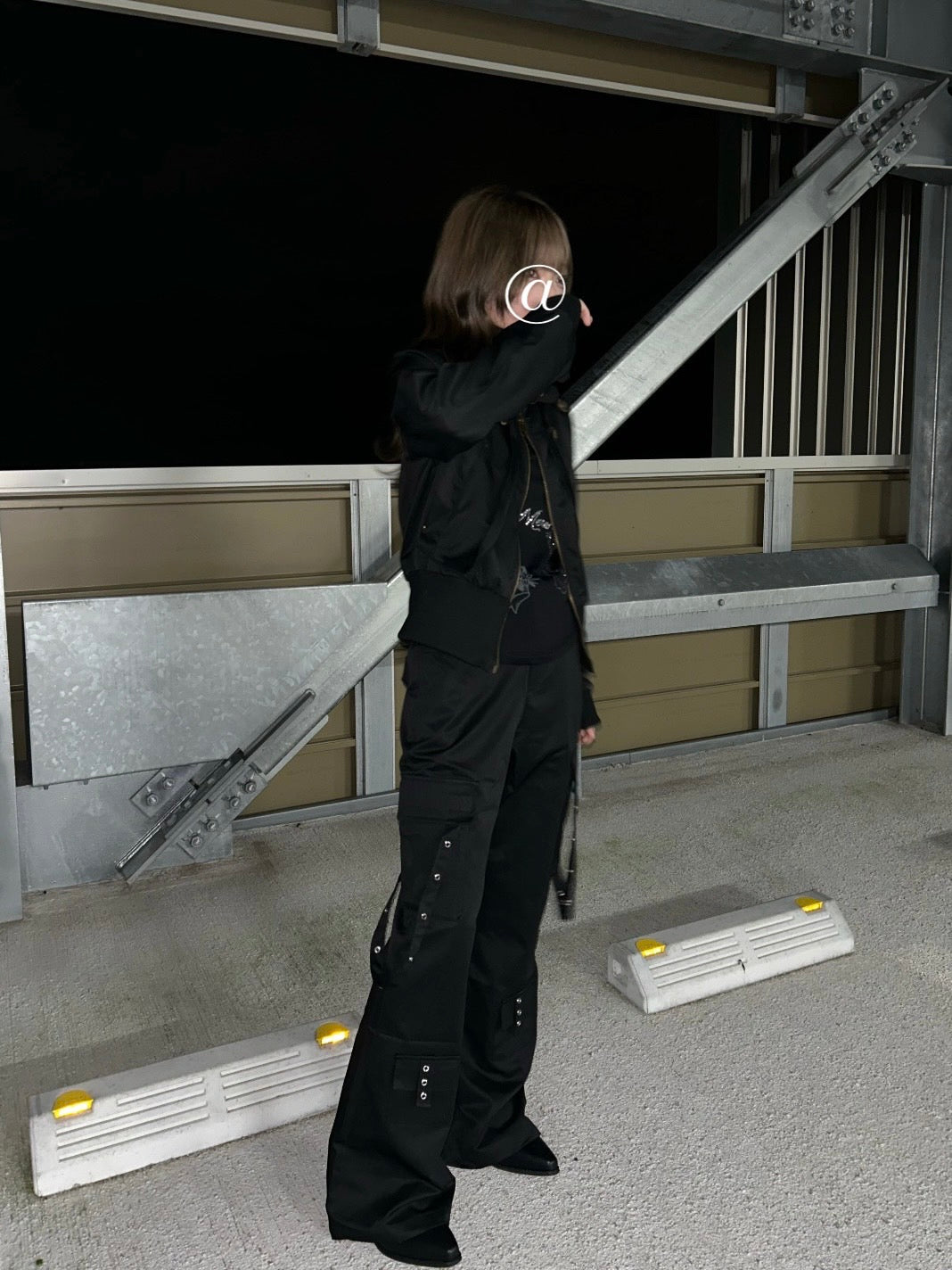 ベルトストラップフレアカーゴパンツ LLS005