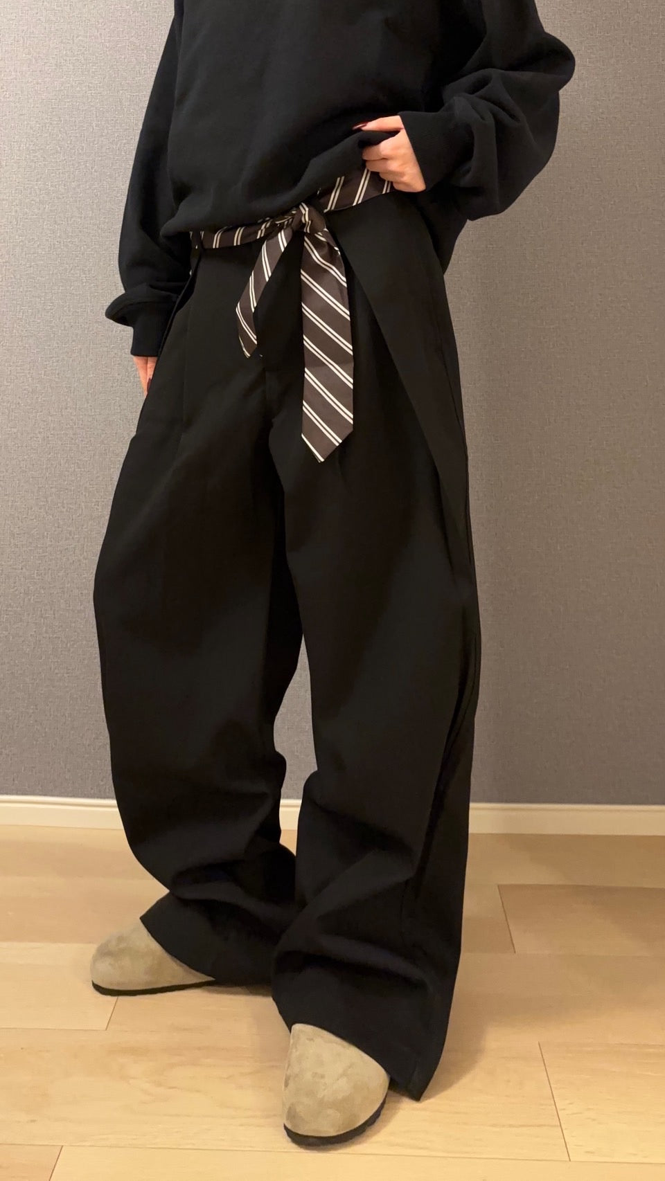 タックワイドスラックス&ネクタイベルトセット s0814m-19