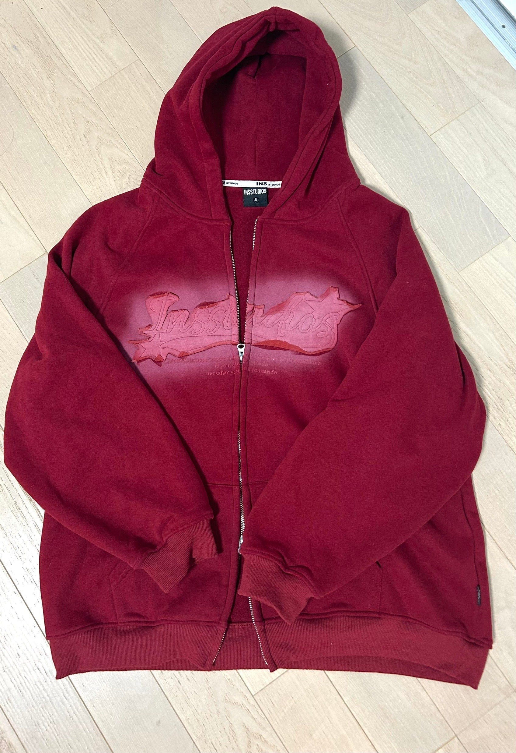 バーガンディオーバーサイズパーカー TN002