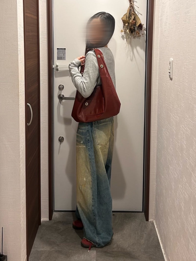 リバーシブル レザー × レオパードバッグ OT-025