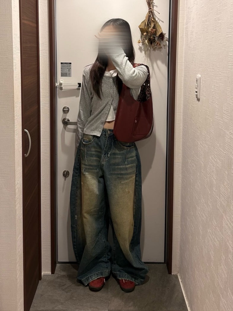 リバーシブル レザー × レオパードバッグ OT-025