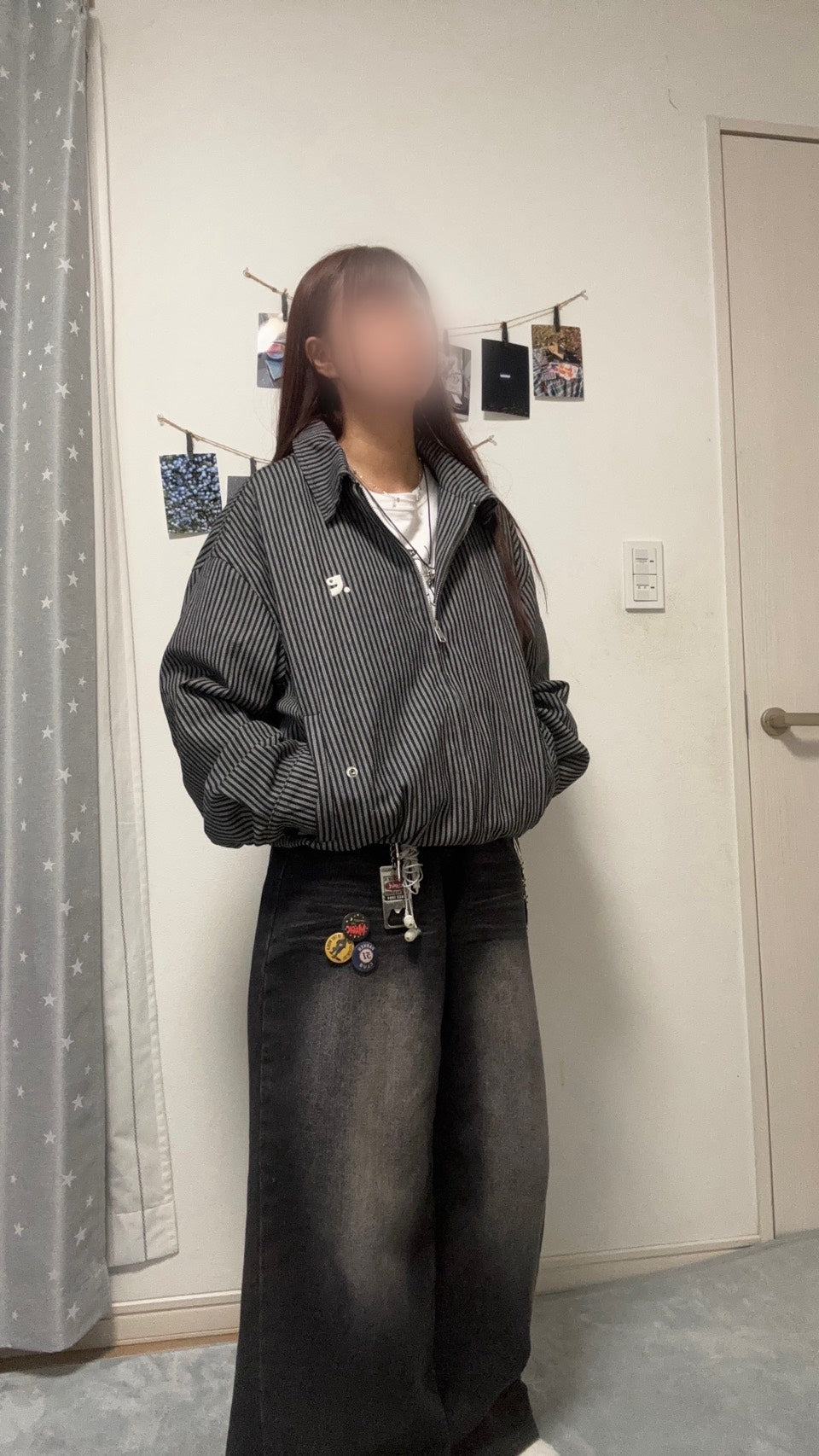 ヴィンテージストライプ ハリントンジャケット EA003