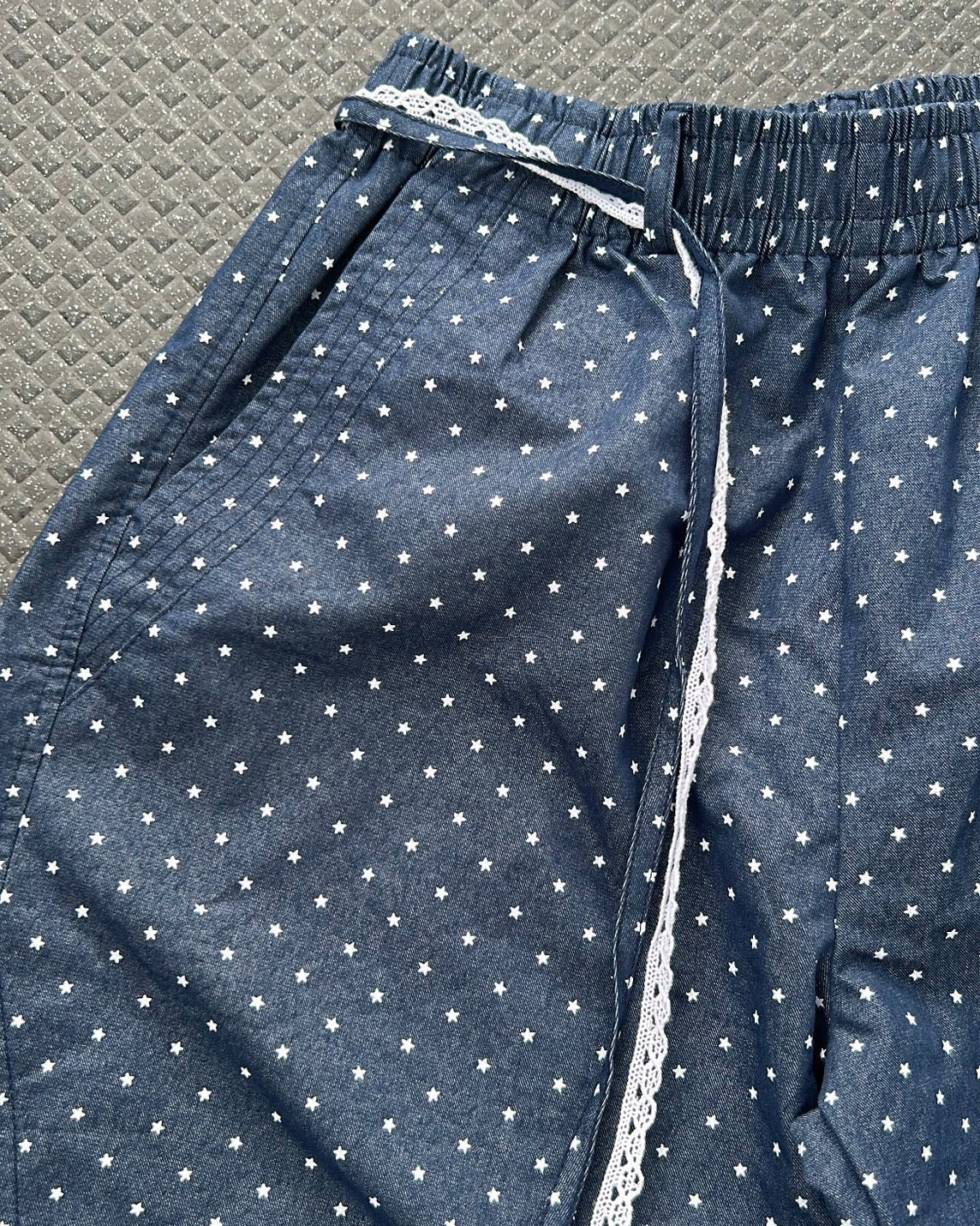 星総柄ライトスウェットパンツ BY-001