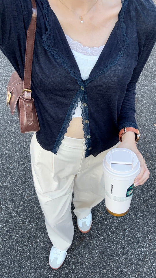 レースライトニットカーディガン CLG001