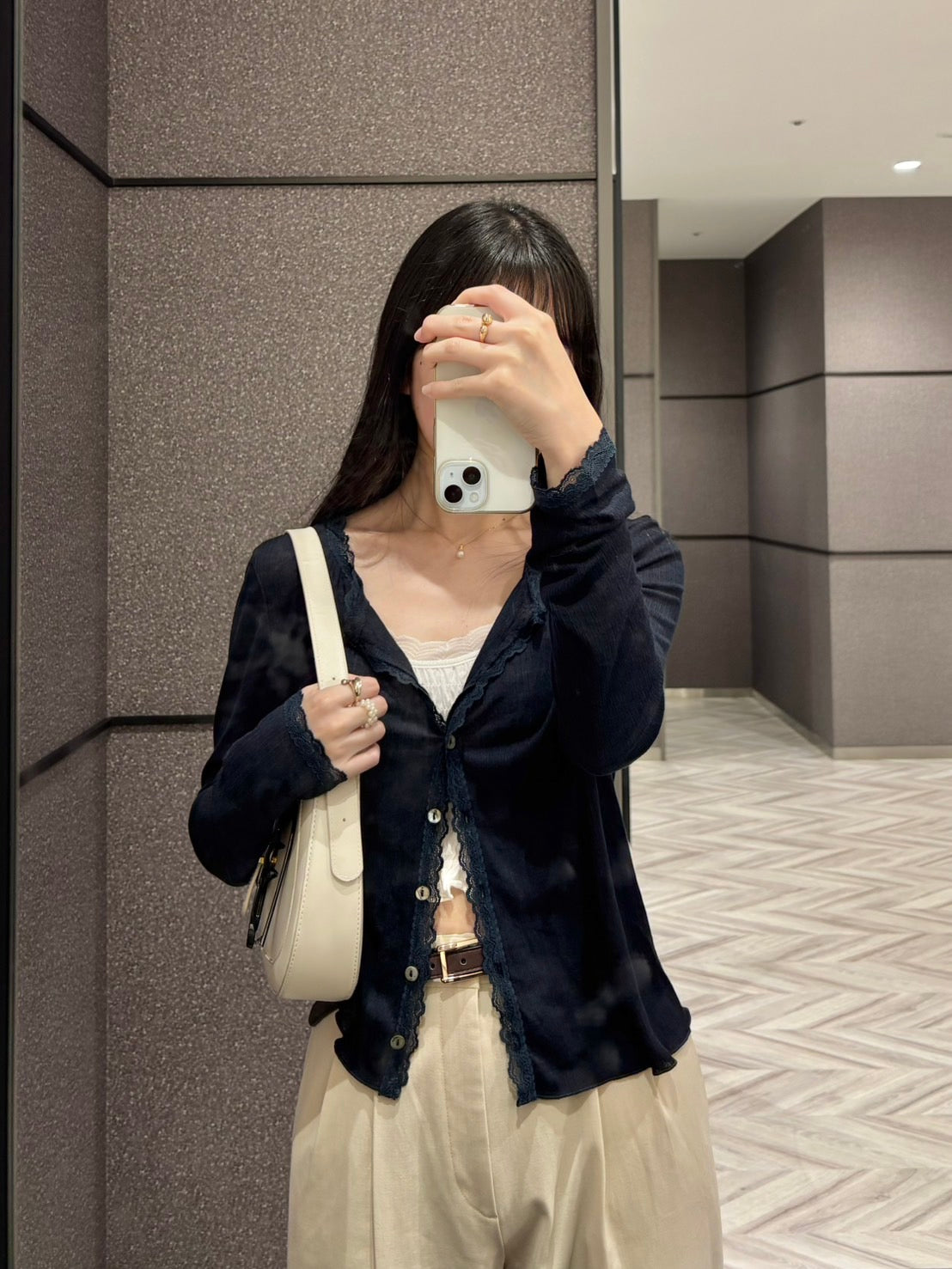 レースライトニットカーディガン CLG001