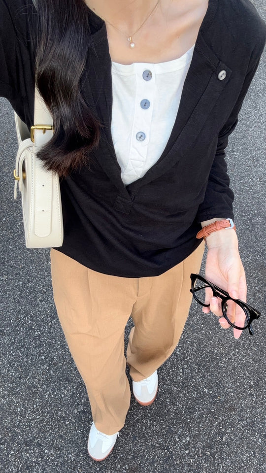 重ね着風長袖カットソー CLG003