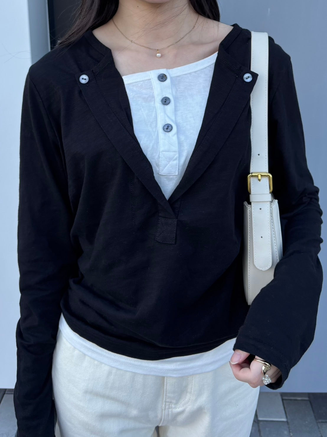 重ね着風長袖カットソー CLG003