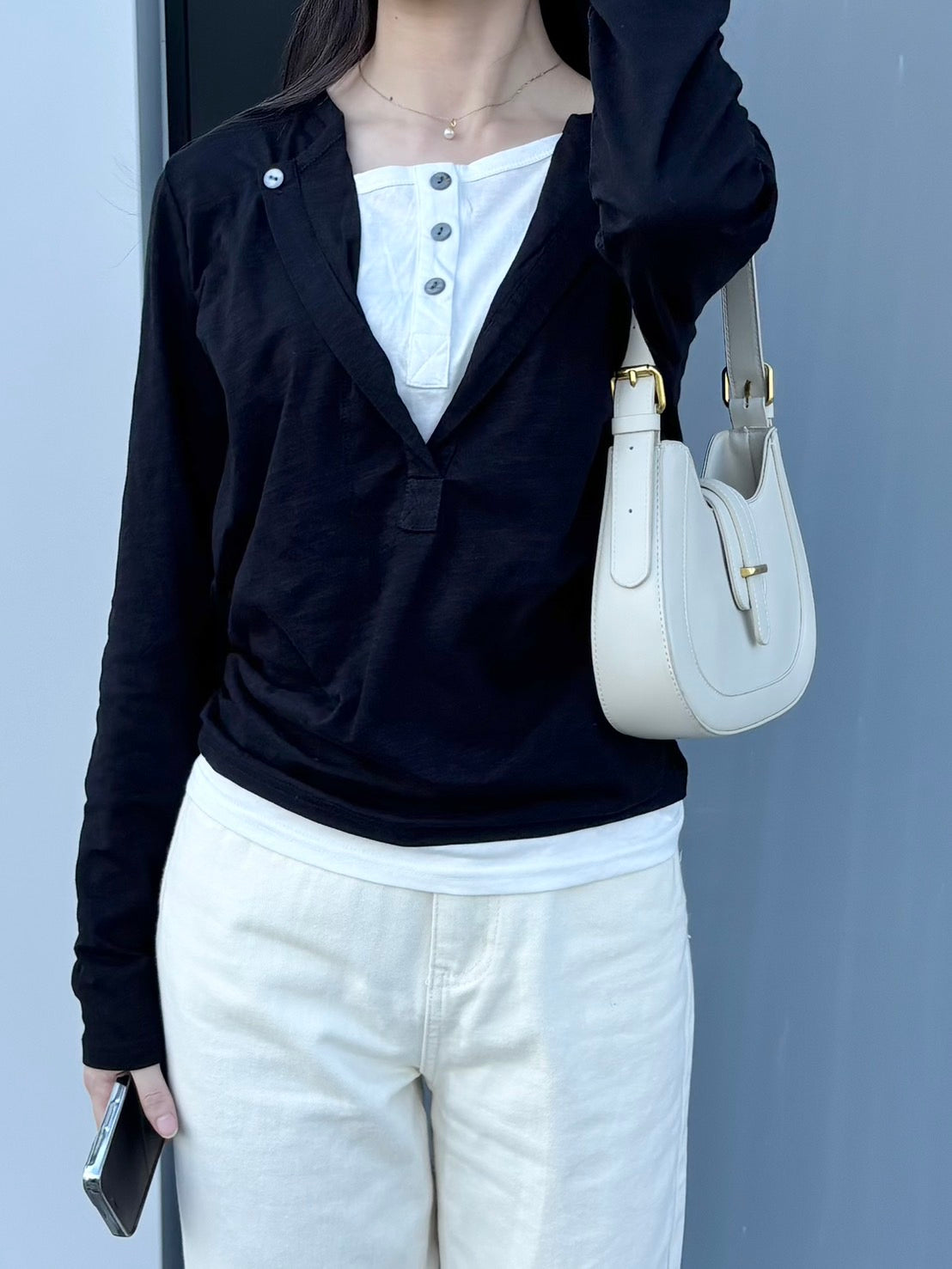 重ね着風長袖カットソー CLG003