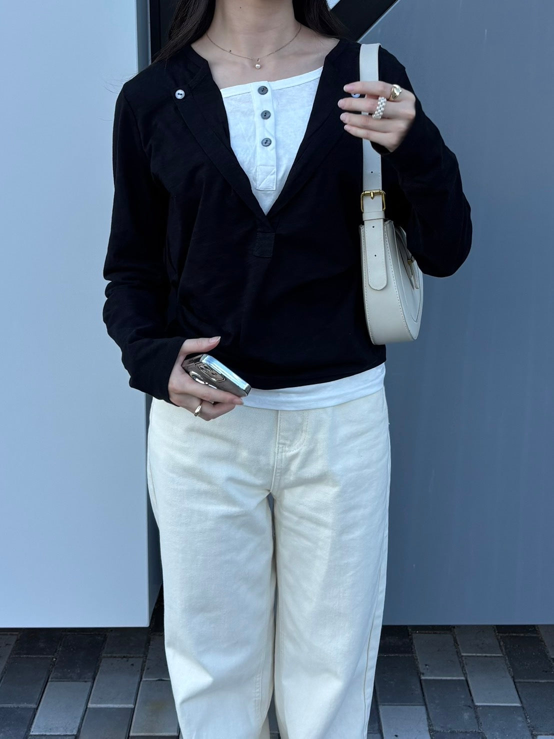 重ね着風長袖カットソー CLG003