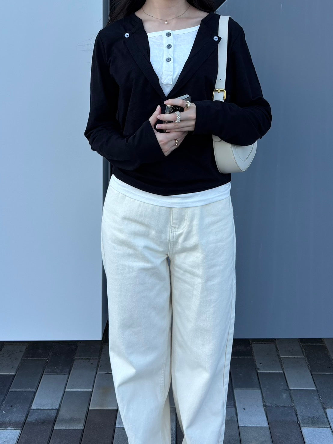 重ね着風長袖カットソー CLG003