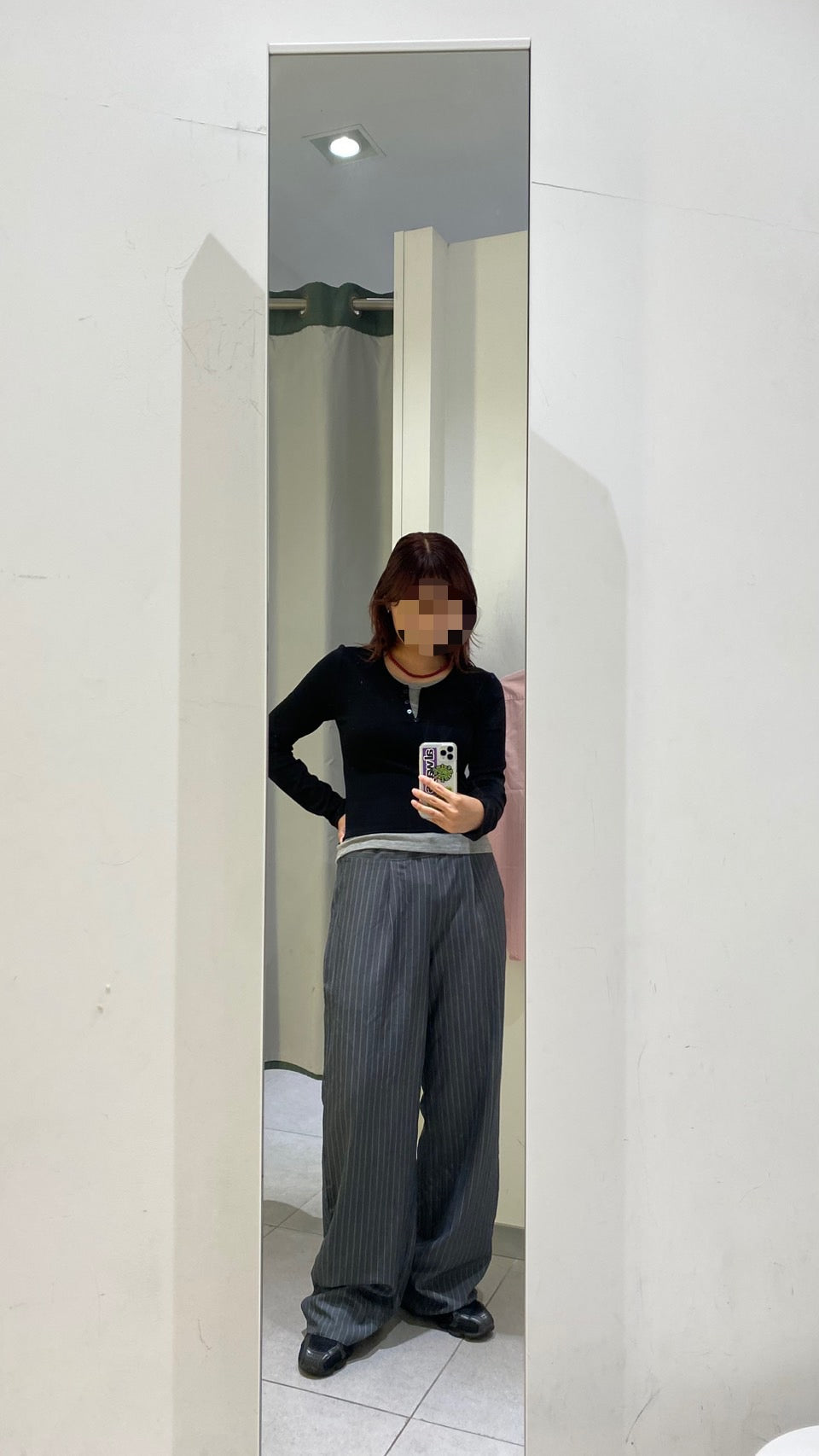 レイヤードストライプイージーパンツ WG004