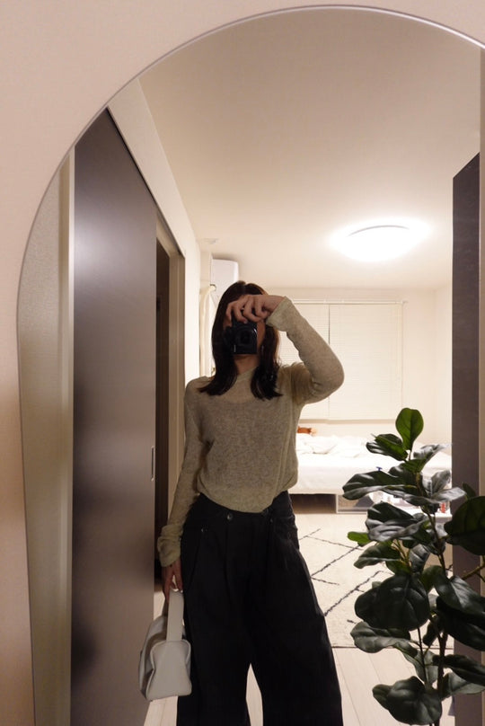 シアーロングスリーブニット GR-001