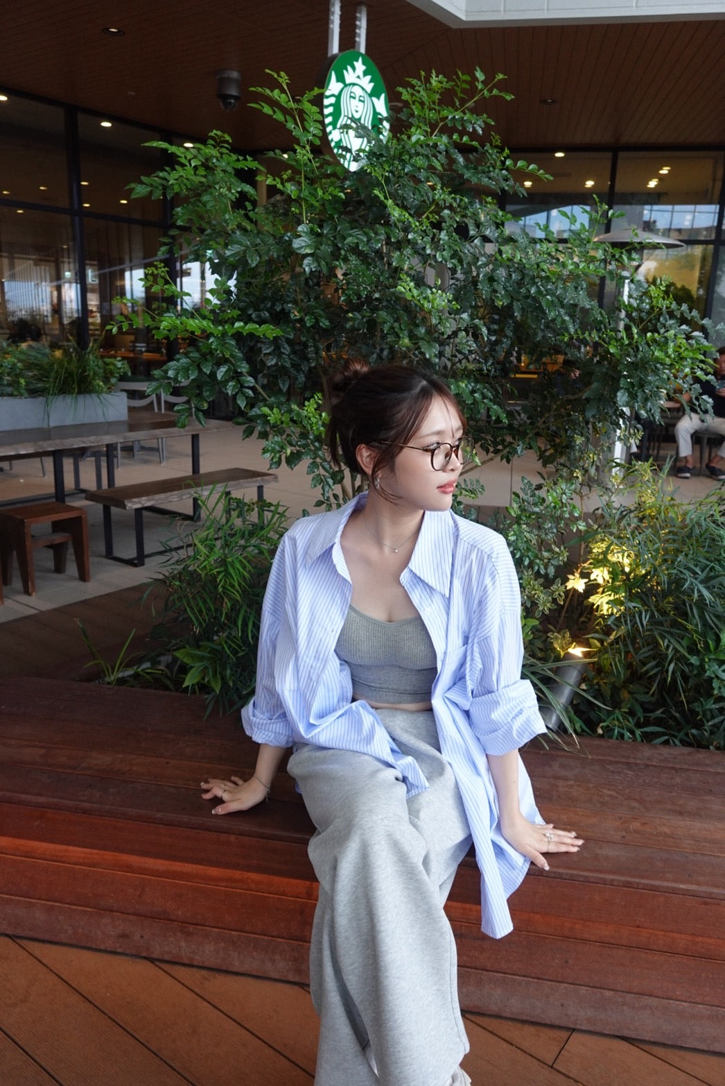 オーバーサイズストライプシャツ GR-002