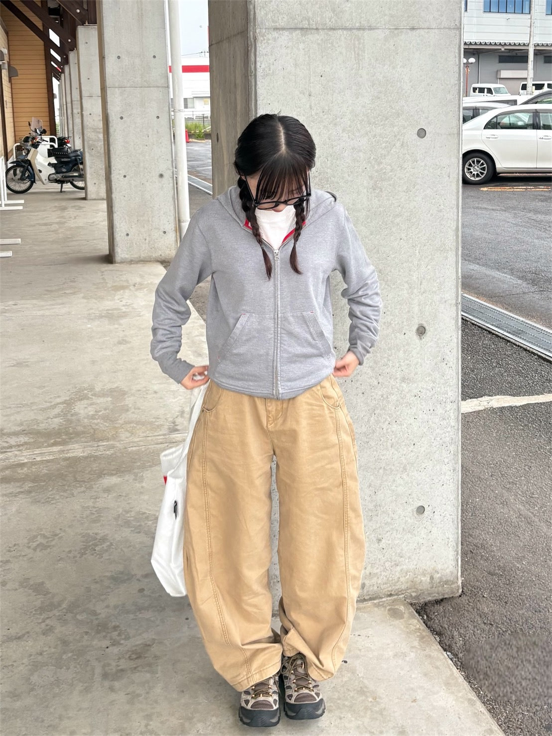 カーブラインワイドワークパンツ SYA003