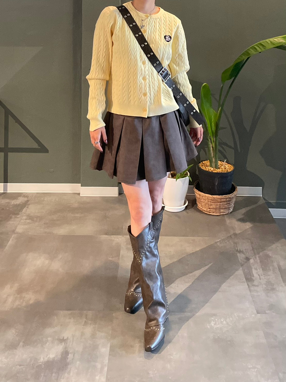 ケーブルショートニットカーディガン BIBI-005