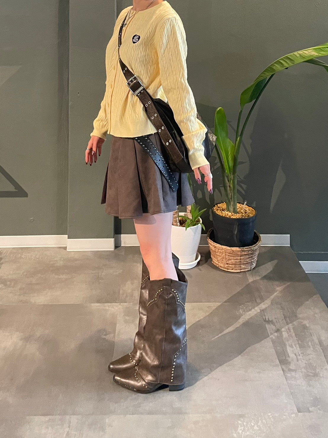 ケーブルショートニットカーディガン BIBI-005