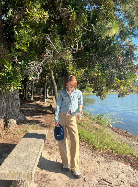 ストライプ柄ショート丈デニムジャケット ON003