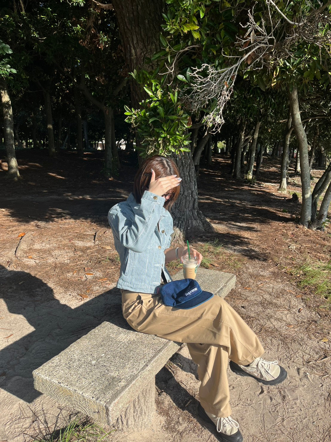 ストライプ柄ショート丈デニムジャケット ON003