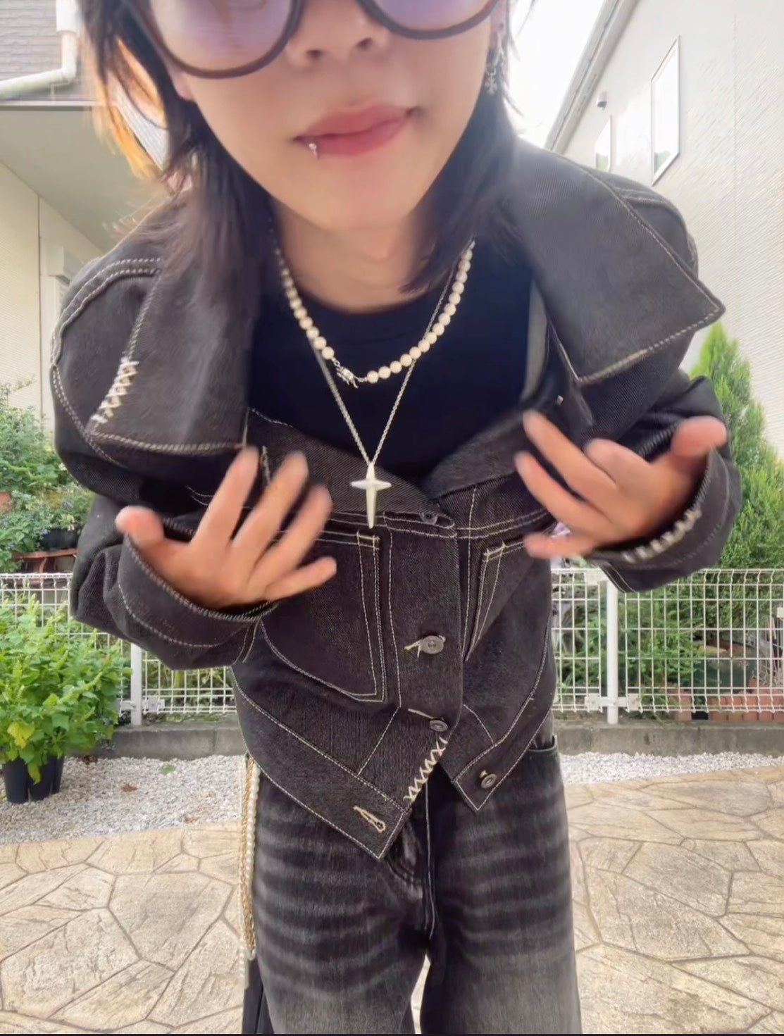 ショート丈リジッドデニムジャケット MEN-005