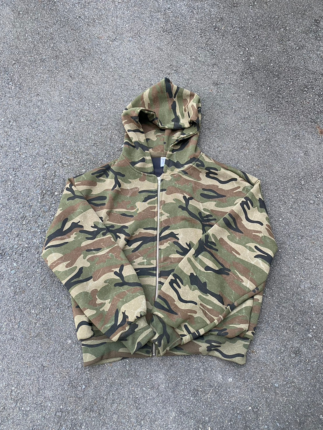 裏地フリースオーバーサイズ迷彩パーカー GY-002