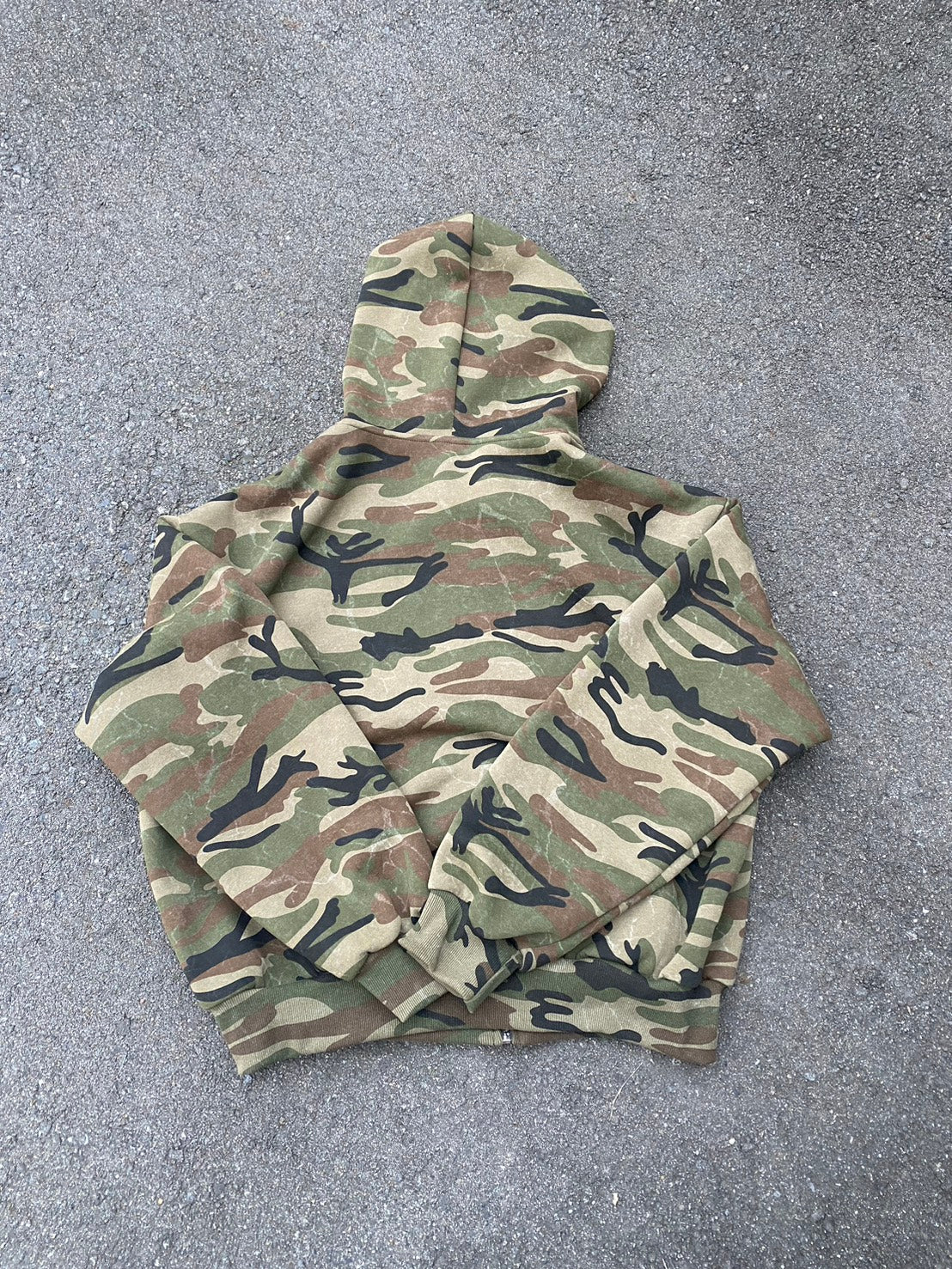 裏地フリースオーバーサイズ迷彩パーカー GY-002